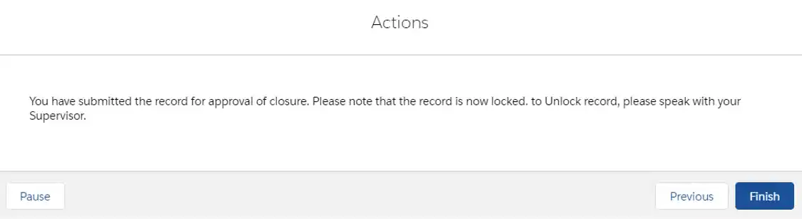 Actions modal confirmation.