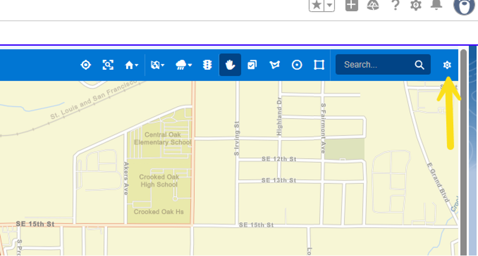 Salesforce Maps settings cog