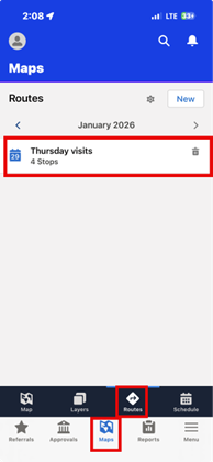 Salesforce mobile app, maps, routes