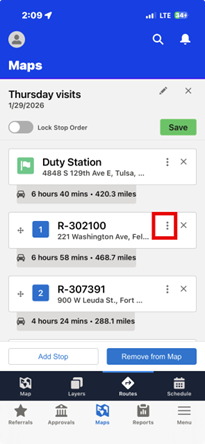 Salesforce mobile app, route