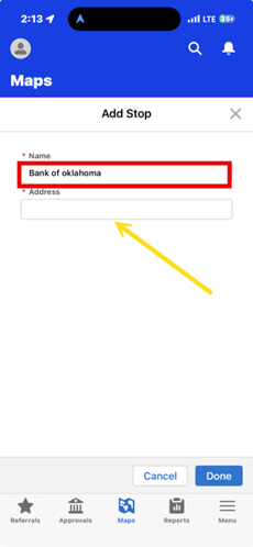 Salesforce mobile app, name of location